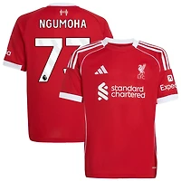 Rio Ngumoha Youth adidas  Red Liverpool 2025/26 Home Custom Replica Jersey