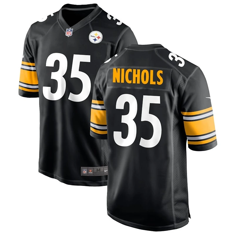 Lew Nichols Men's Nike Black Pittsburgh Steelers Custom Game Jersey