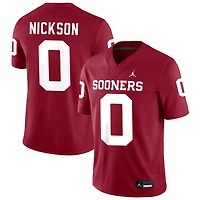 CJ Nickson Men's Jordan Brand Crimson Oklahoma Sooners NIL Pick-A-Player Football Replica Jersey