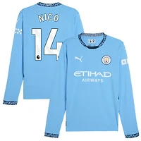 Nico Gonzalez Nico Men's Puma Light Blue Manchester City 2024/25 Home Replica Long Sleeve Custom Jersey