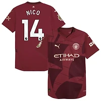 Nico Gonzalez Nico Men's Puma  Burgundy Manchester City 2024/25 Third Authentic Custom Jersey