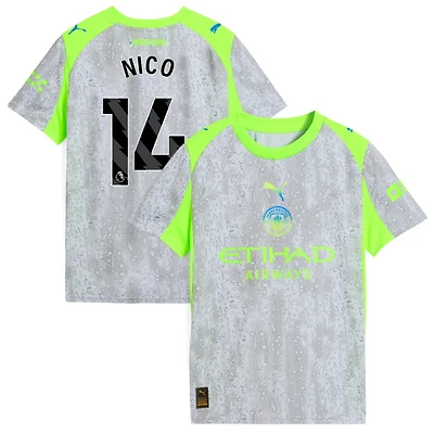Nico Gonzalez Nico Youth Puma Green/Neon Green Manchester City 2025/26 Third Replica Custom Jersey
