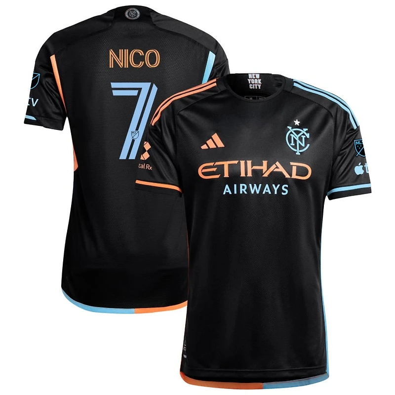 Nico Fernandez Nico Men's adidas Black New York City FC 2024 24/7 Kit Authentic Custom Jersey