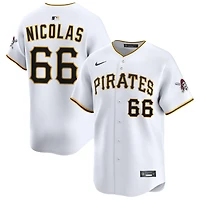 Kyle Nicolas Men's Nike White Pittsburgh Pirates Home Limited Custom Jersey
