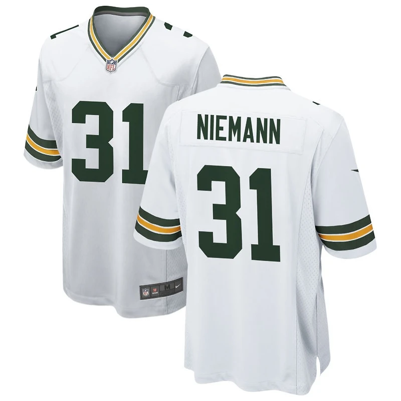Nick Niemann Men's Nike White Green Bay Packers Custom Game Jersey