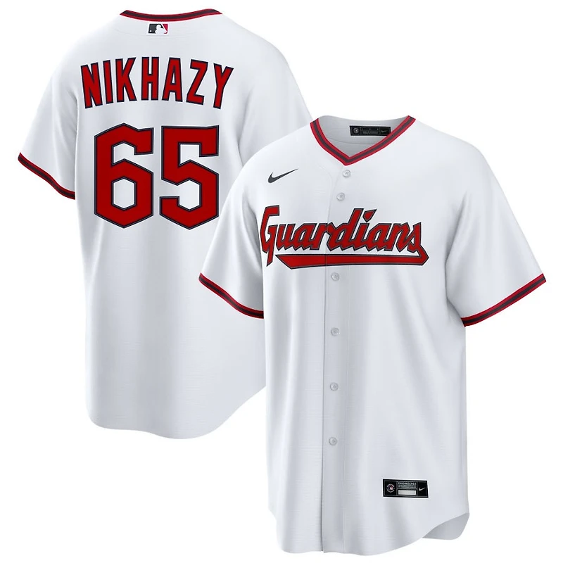 Doug Nikhazy Men's Nike White Cleveland Guardians Home Custom Replica Jersey
