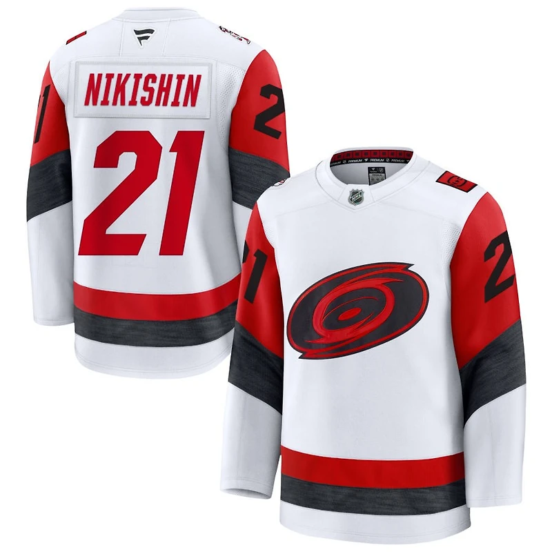 Alexander Nikishin Men's Fanatics White Carolina Hurricanes Away Premium Custom Jersey
