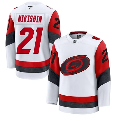 Alexander Nikishin Men's Fanatics White Carolina Hurricanes Away Premium Custom Jersey