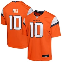 Bo Nix Youth Nike  Orange Denver Broncos Mile High Collection Custom Game Jersey