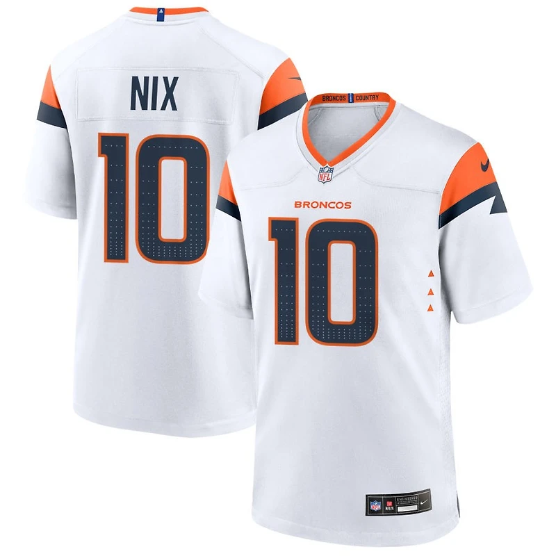 Bo Nix Men's Nike  White Denver Broncos Mile High Collection Custom Game Jersey