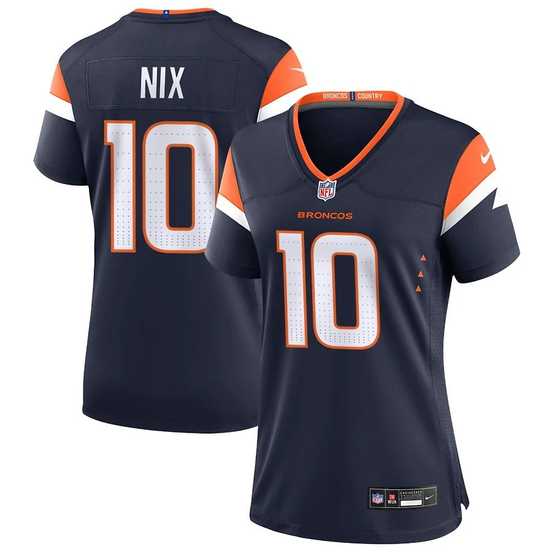 Bo Nix Women's Nike  Navy Denver Broncos Alternate Mile High Collection Custom Game Jersey