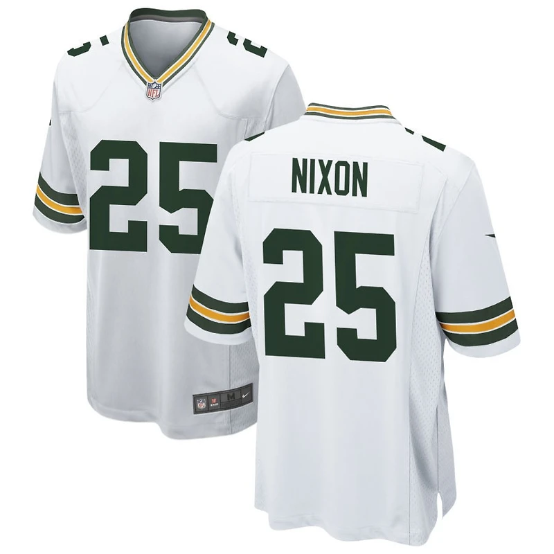 Keisean Nixon Men's Nike White Green Bay Packers Custom Game Jersey