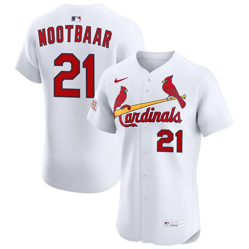 Lars Nootbaar Men's Nike White St. Louis Cardinals Home Elite Sponsor Patch Custom Jersey