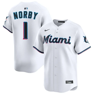 Connor Norby Youth Nike White Miami Marlins Home Custom Limited Jersey