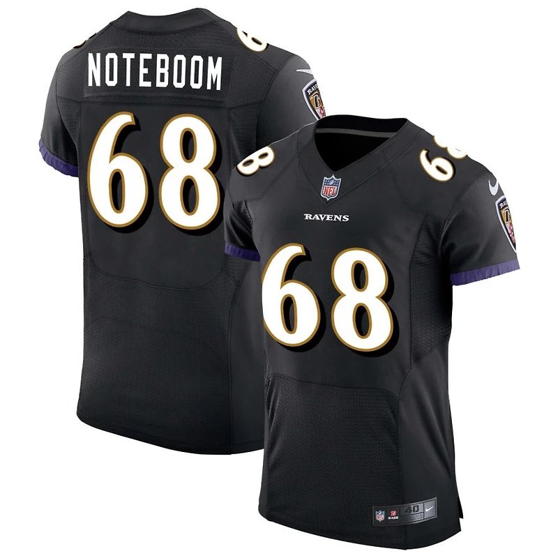 Joseph Noteboom Men's Nike Black Baltimore Ravens Speed Machine Elite Custom Jersey