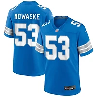 Trevor Nowaske Men's Nike  Blue Detroit Lions Custom Game Jersey
