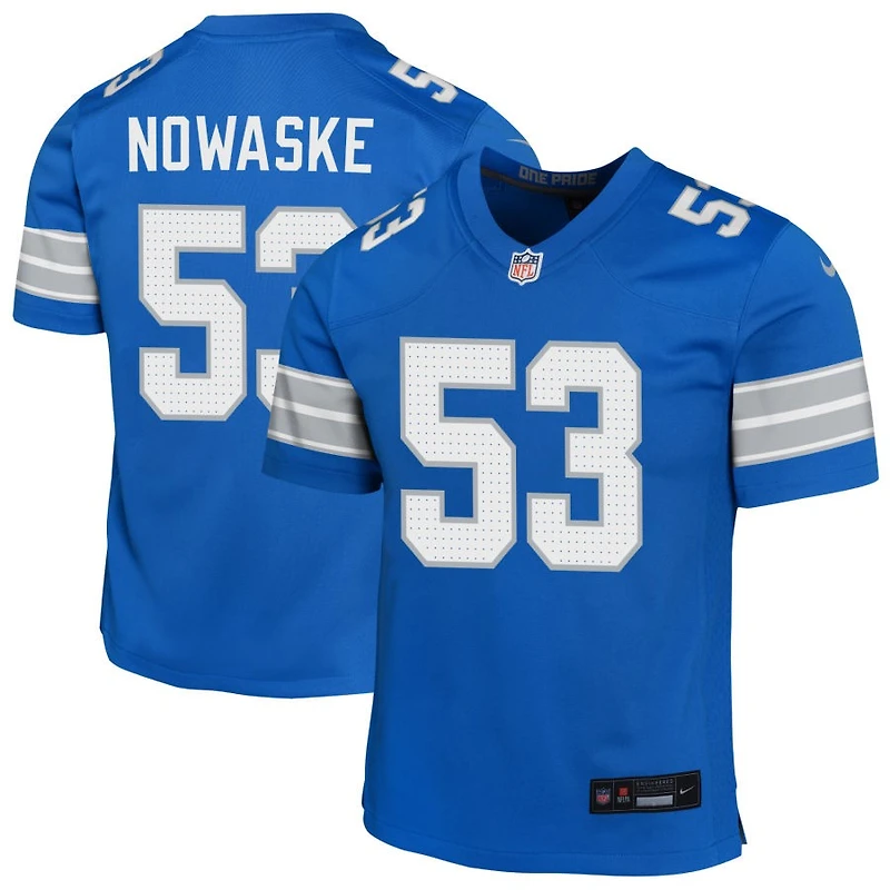 Trevor Nowaske Youth Nike Blue Detroit Lions Custom Game Jersey