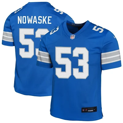 Trevor Nowaske Youth Nike Blue Detroit Lions Custom Game Jersey