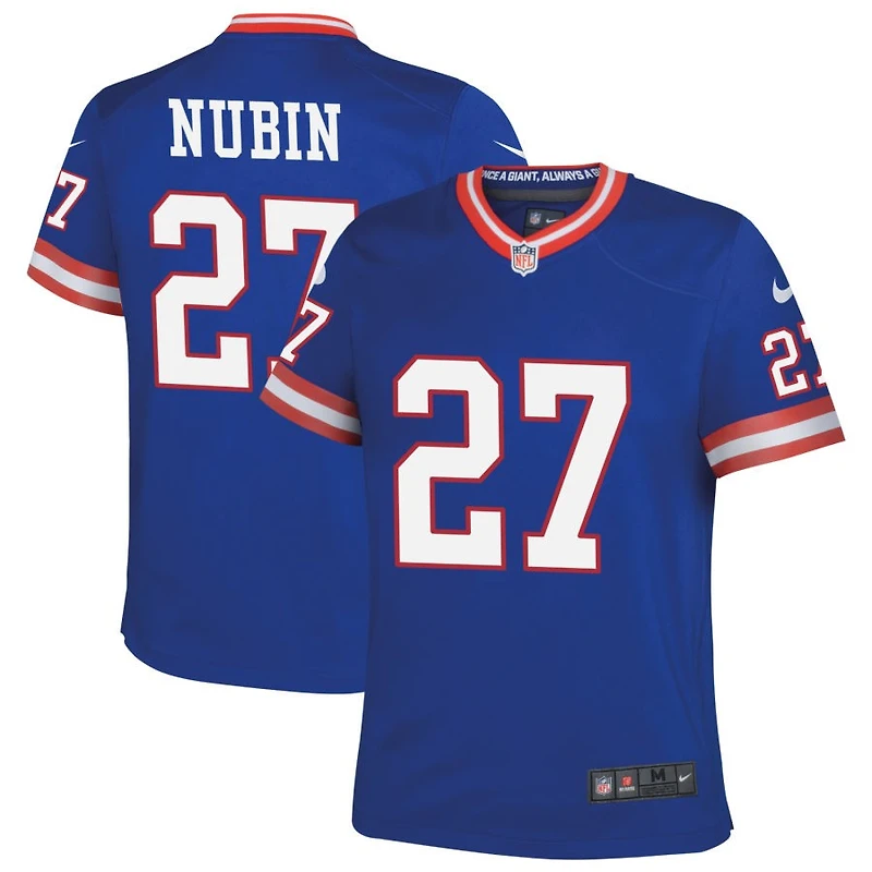 Tyler Nubin Youth Nike Royal New York Giants Classic Custom Game Jersey