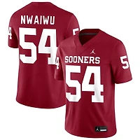 Febechi Nwaiwu Men's Jordan Brand Crimson Oklahoma Sooners NIL Pick-A-Player Football Replica Jersey
