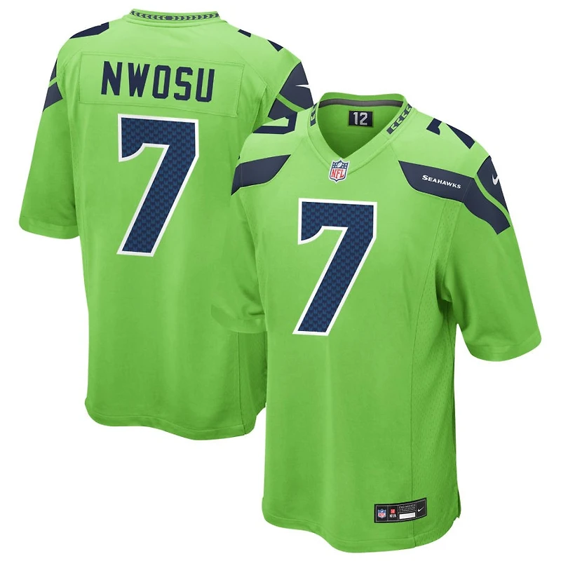 Uchenna Nwosu Men's Nike Neon Green Seattle Seahawks Alternate Custom Game Jersey