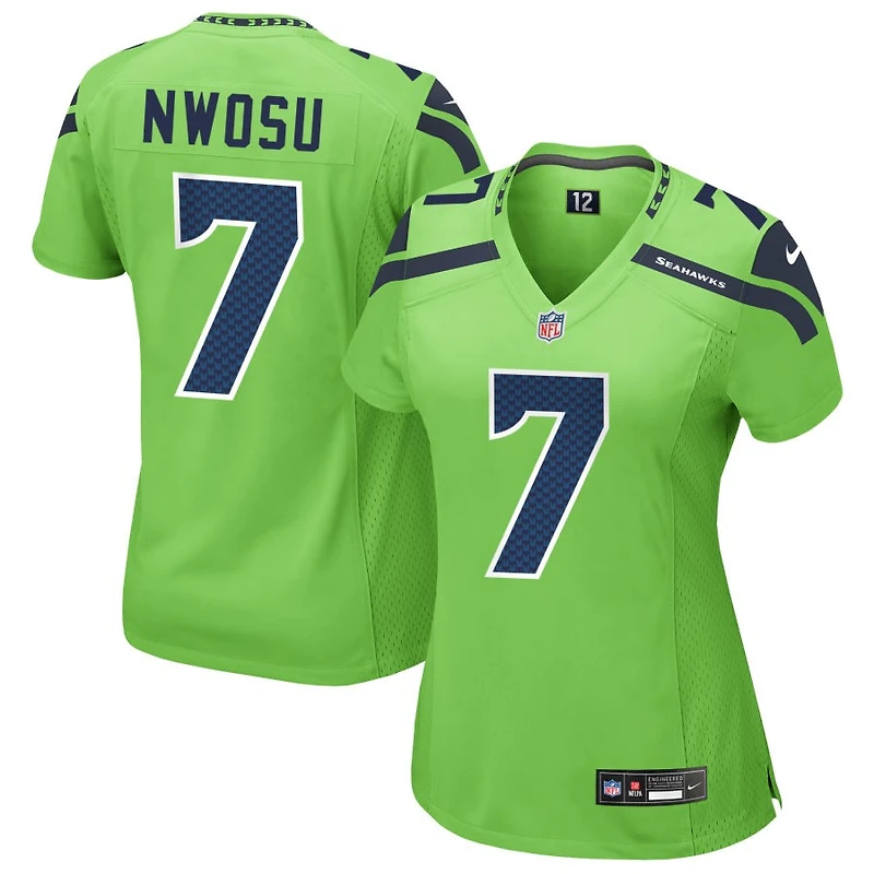 Uchenna Nwosu Women's Nike Neon Green Seattle Seahawks Alternate Custom Game Jersey