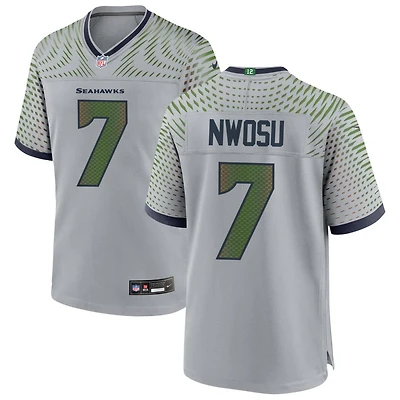 Uchenna Nwosu Men's Nike Gray Seattle Seahawks Rivalries Collection Custom Game Jersey