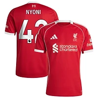 Trey Nyoni Men's adidas  Red Liverpool 2025/26 Home Custom Replica Jersey
