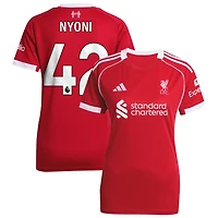 Trey Nyoni Women's adidas  Red Liverpool 2025/26 Home Custom Replica Jersey