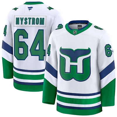Joel Nystrom Men's Fanatics White Carolina Hurricanes Throwback Premium Custom Jersey