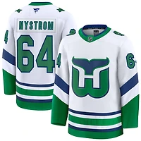 Joel Nystrom Men's Fanatics White Carolina Hurricanes Throwback Premium Custom Jersey