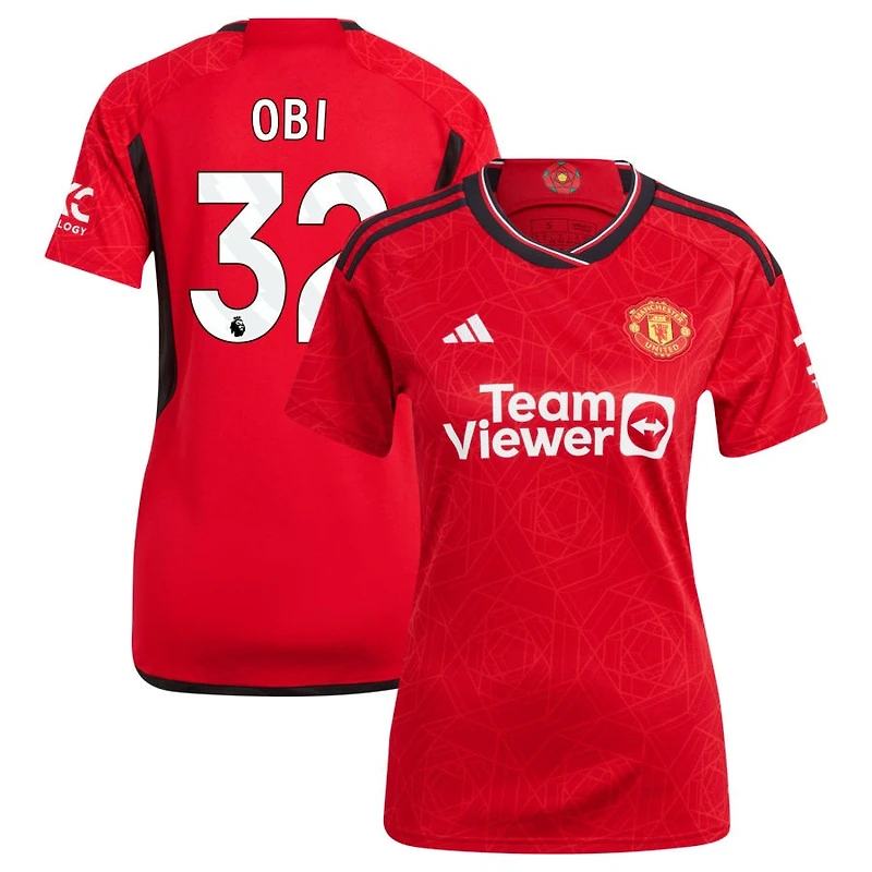 Chido Obi Women's adidas Red Manchester United 2023/24 Home Replica Custom Jersey