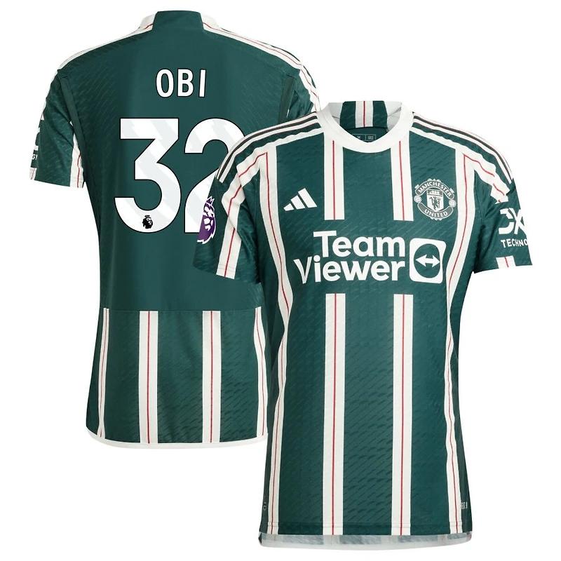 Chido Obi Men's adidas Green Manchester United 2023/24 Away Authentic Custom Jersey