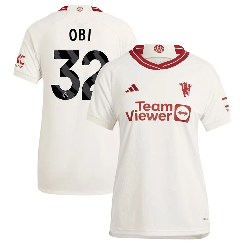 Chido Obi Women's adidas White Manchester United 2023/24 Third Replica Custom Jersey