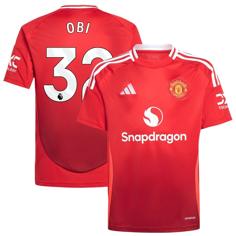 Chido Obi Youth adidas Red Manchester United 2024/25 Home Replica Custom Jersey