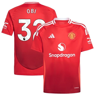 Chido Obi Youth adidas Red Manchester United 2024/25 Home Replica Custom Jersey