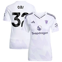 Chido Obi Women's adidas White Manchester United 2025/26 Away Replica Custom Jersey
