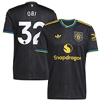 Chido Obi Men's adidas  Black Manchester United 2025/26 Third Replica Custom Jersey