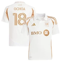 David Ochoa Youth adidas  White LAFC 2025 Secondary Replica Custom Jersey