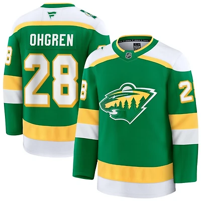 Liam Ohgren Men's Fanatics Green Minnesota Wild Alternate Premium Custom Jersey