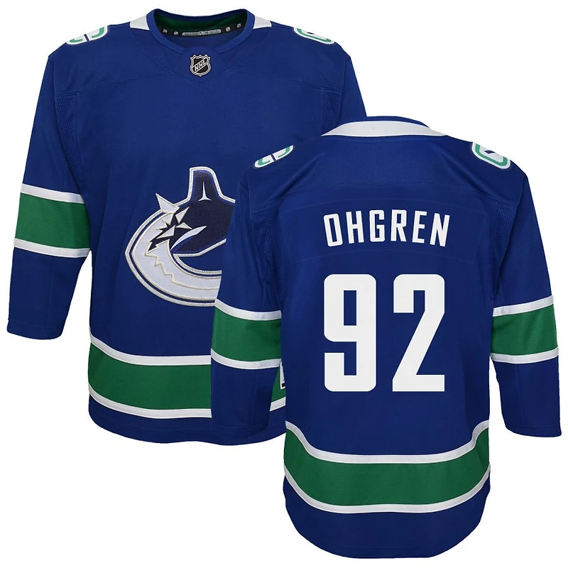 Liam Ohgren Youth Blue Vancouver Canucks Premier Custom Jersey