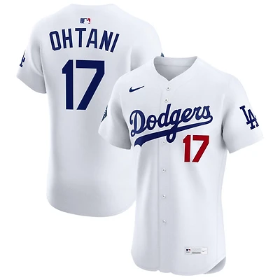 Shohei Ohtani Men's Nike White Los Angeles Dodgers Home Elite Sponsor Patch Custom Jersey