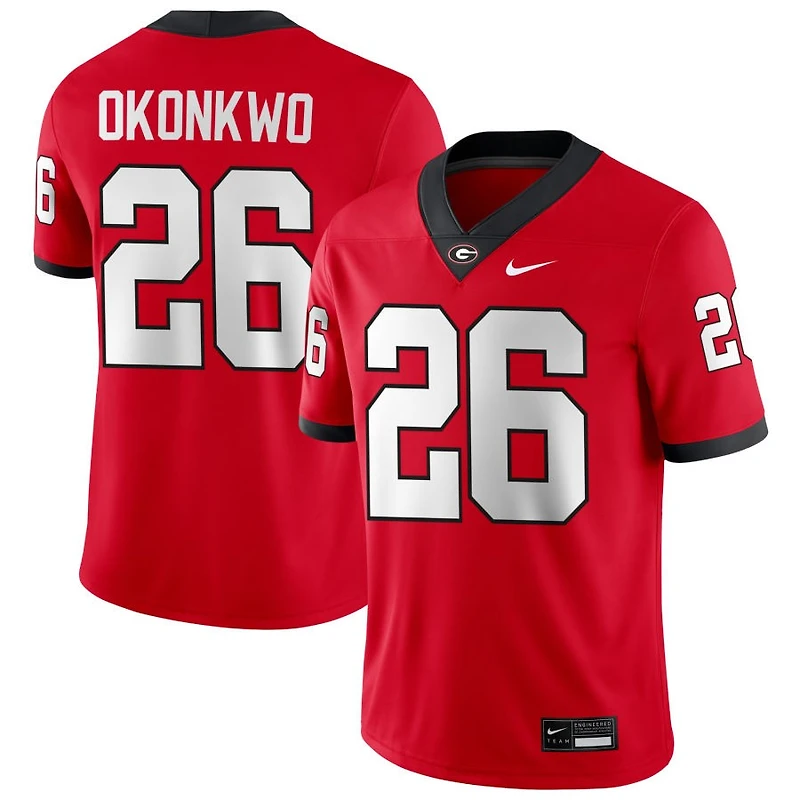 Daniel Okonkwo Men's Nike Red Georgia Bulldogs NIL Pick-A-Player Game Jersey