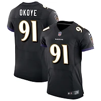C.J. Okoye Men's Nike Black Baltimore Ravens Speed Machine Elite Custom Jersey