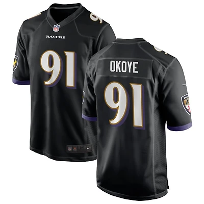 C.J. Okoye Men's Nike Black Baltimore Ravens Alternate Custom Game Jersey