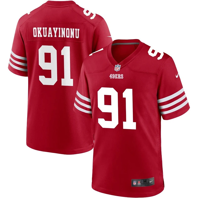 Sam Okuayinonu Men's Nike Scarlet San Francisco 49ers Custom Jersey