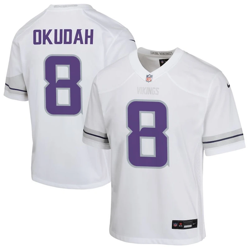 Jeff Okudah Youth Nike White Minnesota Vikings Alternate Custom Game Jersey