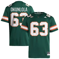 Samson Okunlola Men's adidas  Green Miami Hurricanes NIL Pick-A-Player Alternate Premier Football Jersey