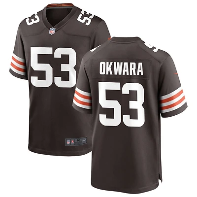 Julian Okwara Men's Nike Cleveland Browns Brown Custom Game Jersey
