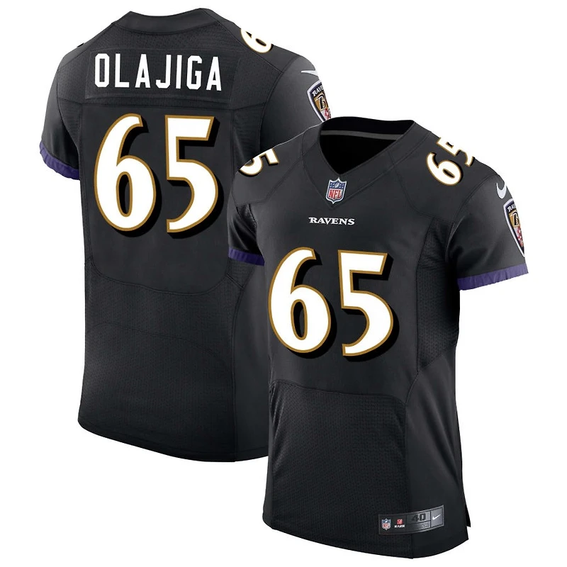 David Olajiga Men's Nike Black Baltimore Ravens Speed Machine Elite Custom Jersey